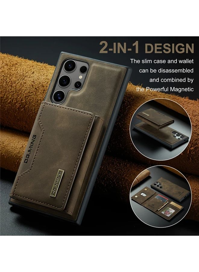 حافظة Samsung S23 Ultra محفظة سوداء مغناطيسية قابلة للفصل مع حامل مقاوم للصدمات - Image 4